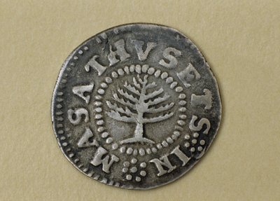 Pine Tree Shilling, 1667-1682 (sølv) av John Hull