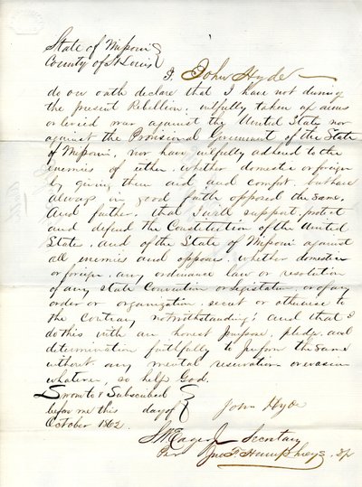 Lojalitetsed av John Hyde fra Missouri, fylket St. Louis av John Hyde