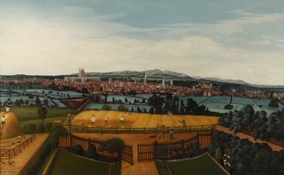 Et prospekt av Worcester fra øst, ca. 1750 av John I Harris