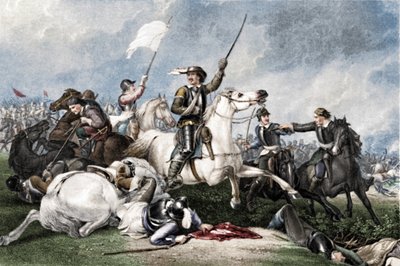 'Cromwell i slaget ved Marston Moor', 1886 av John J Crew