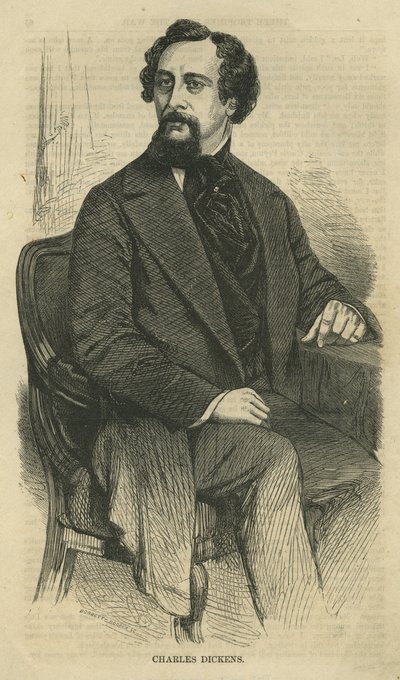 Charles Dickens, gravert av Bobbett-Hooper, fra Harper