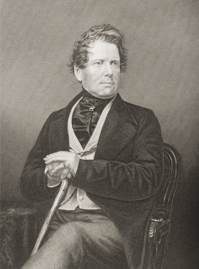 Fox Maule Ramsay (1801-74) 11. jarl av Dalhousie og 2. Lord Panmure, gravert av D.J. Pund fra et fotografi, fra The Drawing-Room of Eminent Personages, bind 2, utgitt i London, 1860 (eng. av John Jabez Edwin Paisley Mayall