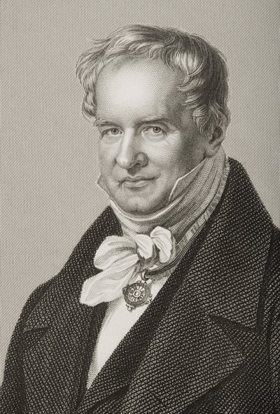 Friedrich Heinrich Alexander Humboldt (1769-1859), baron von Humboldt, gravert av D.J. Pund fra et fotografi, fra The Drawing-Room of Eminent Personages, bind 2, utgitt i London, 1860 (engra av John Jabez Edwin Paisley Mayall