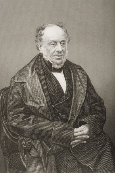 James Brownlow William Gascoigne-Cecil (1791-1868) 2nd Marquess of Salisbury, gravert av D.J. Pund fra et fotografi, fra The Drawing-Room of Eminent Personages, bind 2, publisert i London, 1860 av John Jabez Edwin Paisley Mayall