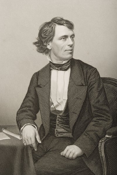 John Bartholomew Gough (1817-86) gravert av D.J. Pund fra et fotografi, fra 
