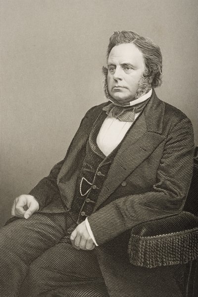 John Bright (1811-89) gravert av D.J. Pund fra et fotografi, fra 