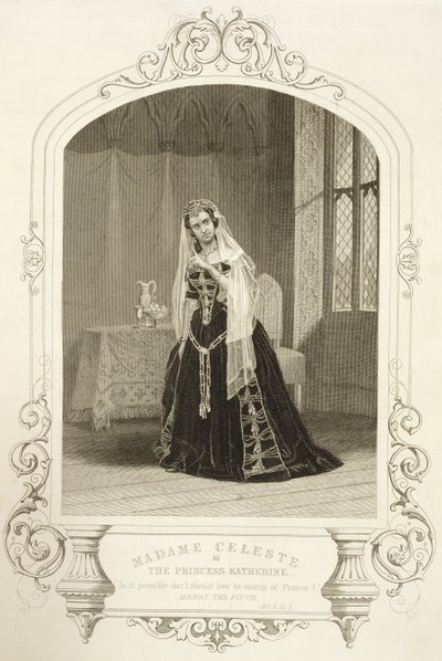 Madame Celeste som prinsesse Katherine, Act V Scene 2 av 
