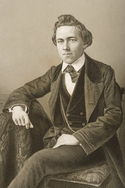 Paul Charles Morphy (1837-84) gravert av D.J. Pund fra et fotografi, fra 