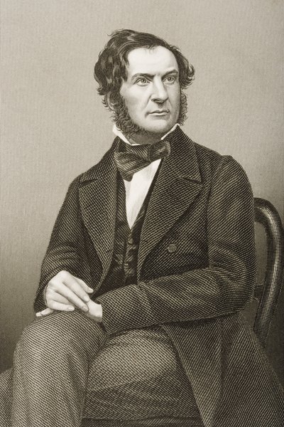 William Ewart Gladstone (1809-98) gravert av D.J. Pund fra et fotografi, fra 
