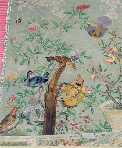 Et nordlig flimmer, klippet fra "The Birds of America" og limt på håndmalt kinesisk tapet av John James Audubon