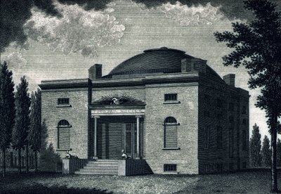 Pennsylvania Academy of Fine Arts, gravert av Benjamin Tanner (1775-1848), ca. 1820 av John James after Barralet