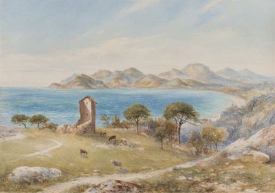 Utsikt over Esterelles-fjellene fra Cannes (wc på papir) av John Jessop Hardwick