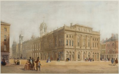 Rådhus, Newcastle upon Tyne (bc, blyant og wc på papir) av John Johnstone