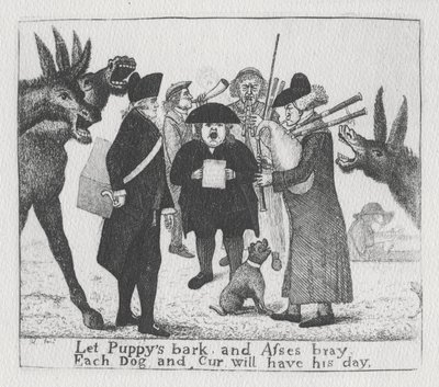 La valpene bjeffe og eselene brake, hver hund og hund vil ha sin dag, 1784 av John Kay