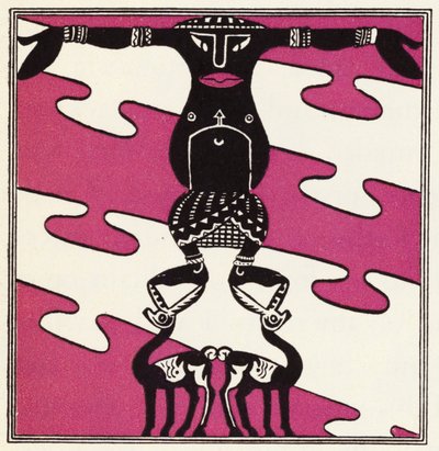 Utsmykning for historien om Aladdin og den fantastiske lampen (litho i farge) av John Kettelwell
