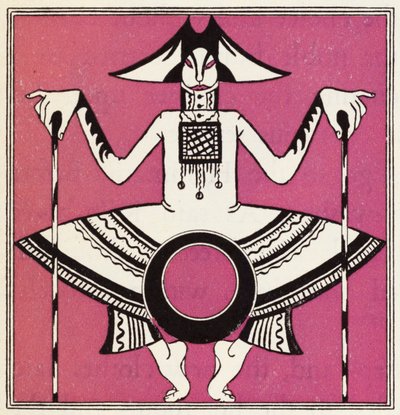 Utsmykning for historien om Aladdin og den fantastiske lampen (litho i farge) av John Kettelwell