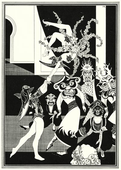 Illustrasjon for historien om Aladdin og den fantastiske lampen (litho) av John Kettelwell
