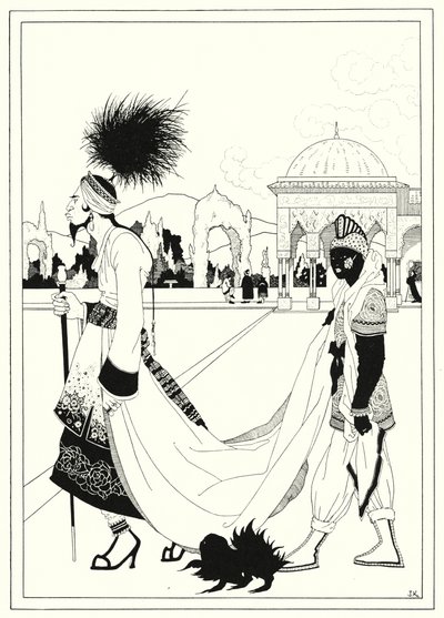 Illustrasjon for historien om Aladdin og den fantastiske lampen (litho) av John Kettelwell