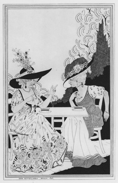 Illustrasjon for The Way of the World av William Congreve (litho) av John Kettelwell