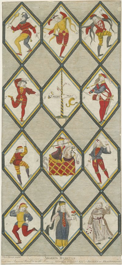 Betley Glass Window - Morris Dancers: gravering, nd [1751-1790] (trykk) av John Keyse Sherwin