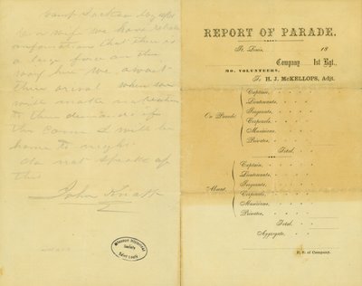 Brev fra John Knapp, Camp Jackson, til kona, 10. mai 1861 av John Knapp