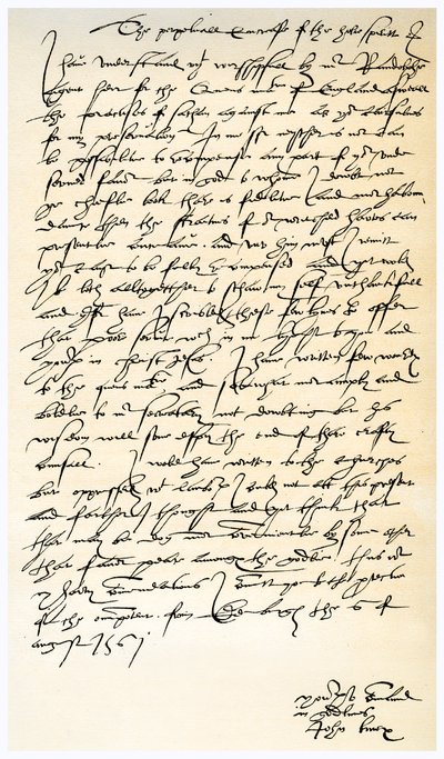 Brev fra John Knox til Sir Nicholas Throgmorton, 6. august 1561. av John Knox