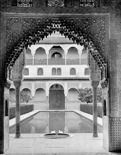 Court of the Myrtles, Alhambra, Spania, 1893. av John L. Stoddard