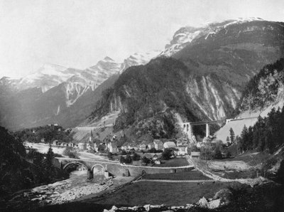 St Gotthard Pass and Bridge, Sveits, 1893. av John L. Stoddard