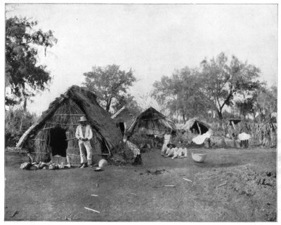 Halmhytter, Salamanca, Mexico, sent på 1800-tallet. av John L. Stoddard