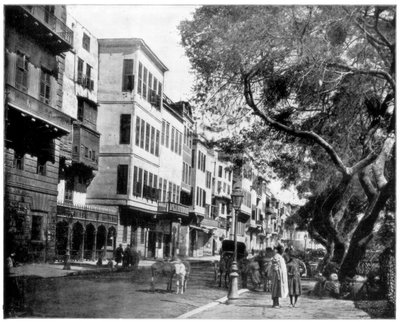 Ezbekiyeh and Street Scene, Kairo, Egypt, sent på 1800-tallet av John L. Stoddard
