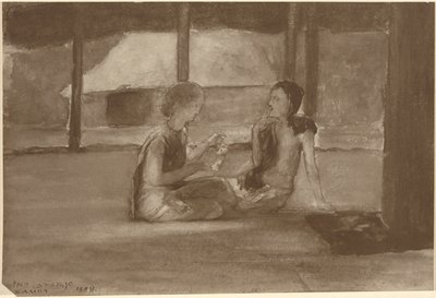 Jenter i Samoan Hut av John La Farge