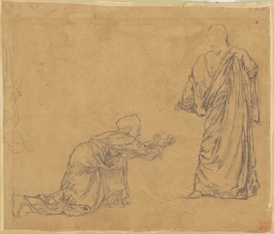 Studie for "Kristus viser seg for Maria" av John La Farge
