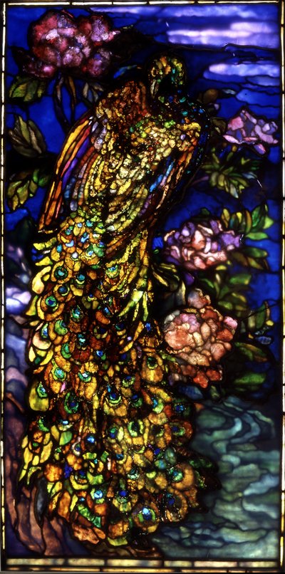 Påfuglvindu, 1892-1908 av John La Farge or Lafarge