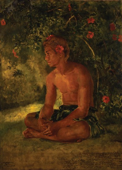Skisse av Maua, Apia. En av våre båtmannskaper, 1891 av John La Farge or Lafarge