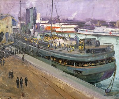 Naval Ratings Embarking, Southampton av John Lavery