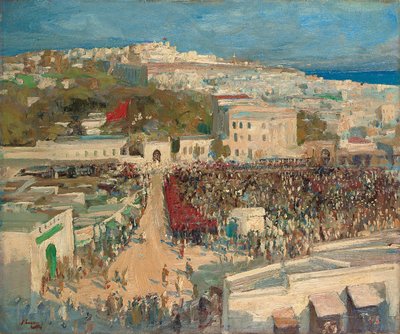 Det mauriske flagget, heist på den tyske legasjonen, Tanger av John Lavery