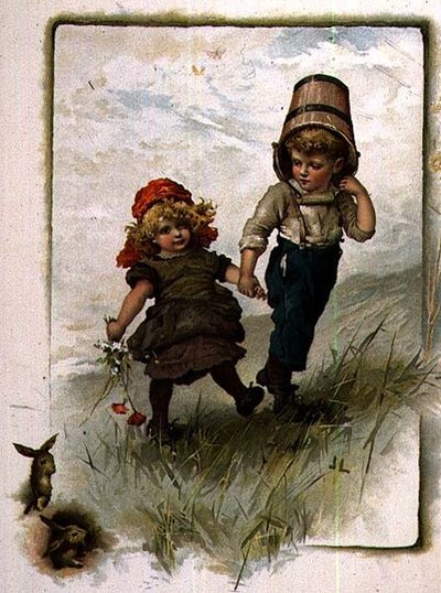 Jack og Jill, fra en illustrert bok med barnerim for barn av John Lawson