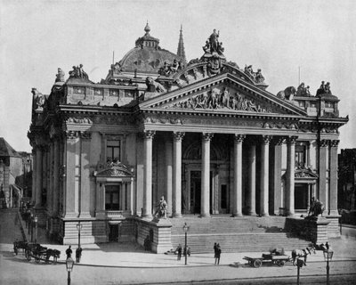 Børs i Brussel, ca. 1900 (s/hvitt bilde) av John Lawson Stoddard