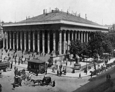 Børs i Paris ca. 1900 (s/hvitt bilde) av John Lawson Stoddard