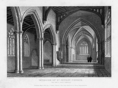 Interiør av St Peters Church, Oxford, 1833. av John Le Keux