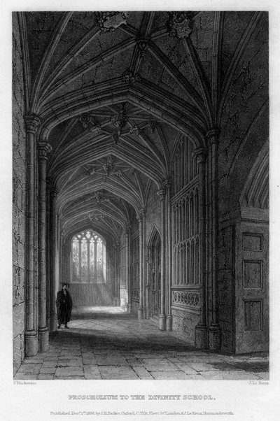 Proscholium til Divinity School, Oxford, 1836. av John Le Keux