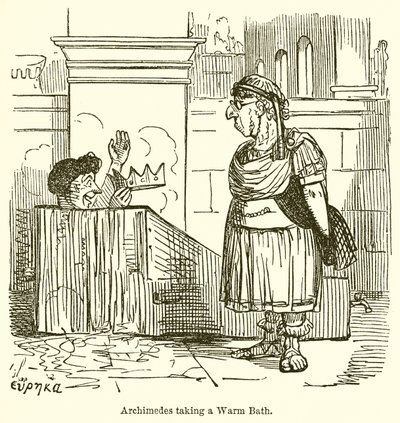 Arkimedes tar et varmt bad av John Leech