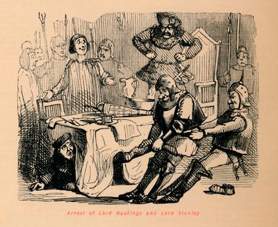 Arrestasjon av Lord Hastings og Lord Stanley, av John Leech