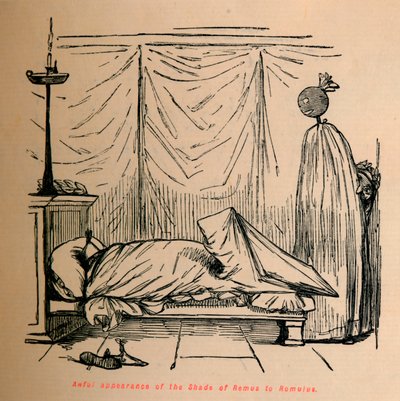 Forferdelig utseende av Shade of Remus til Romulus, 1852 av John Leech