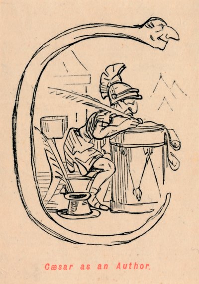 Cæsar som forfatter, 1852 av John Leech