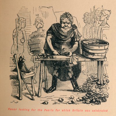 Caesar leter etter perlene som Storbritannia ble feiret for, c1860, c1860. av John Leech