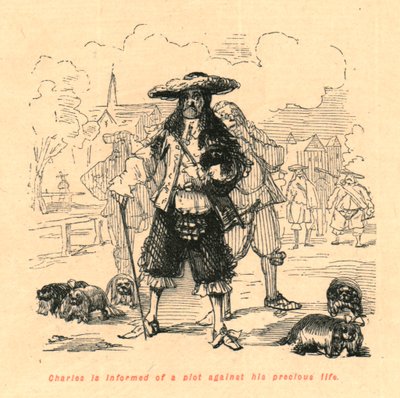 Charles blir informert om et komplott mot hans dyrebare liv, 1897. av John Leech