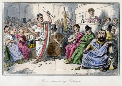Cicero fordømte Cataline, 1850-tallet. av John Leech