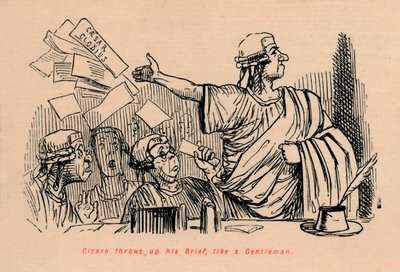 Cicero kaster opp sin Brief, like a Gentleman, 1852 av John Leech