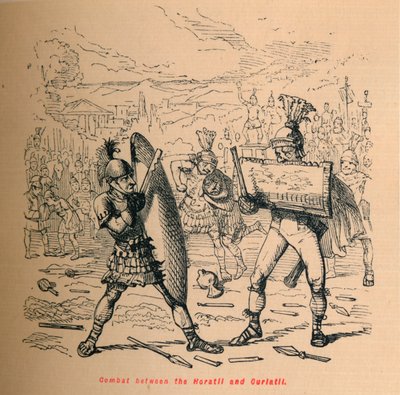 Kamp mellom Horatii og Curiatii, 1852 av John Leech